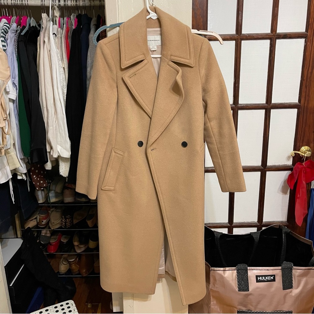 club monaco camel coat size M